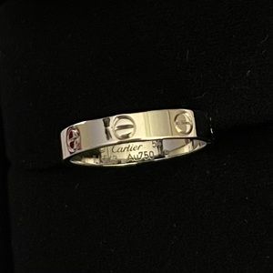Cartier Love Ring Band - White Gold Size 54 (US 7)